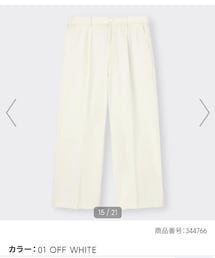GU | GU デニムバギースラックス white L(デニムパンツ)