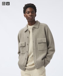 UNIQLO | UNIQLO U ラムニットジャケットgreen  XL(ニット/セーター)