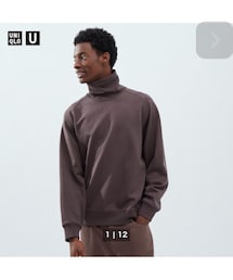 UNIQLO | UNIQLO Uスウェットタートルネックシャツ purple L(Tシャツ/カットソー)
