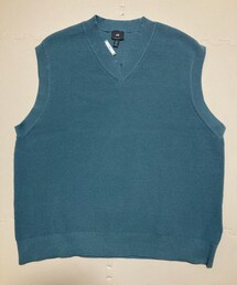 H&M | H&M コットンニットベスト　green XL(ベスト)