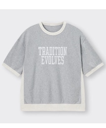 GU | GU スウェT カラーブロック gray M(Tシャツ/カットソー)