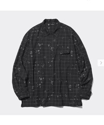 GU | GUxUNDERCOVER シアーオーバーシャツ長袖 black M(シャツ/ブラウス)