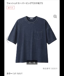 GU | GU ウォッシユドスーパービッグT navy S(Tシャツ/カットソー)