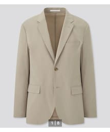 UNIQLO | UNIQLO 感動ジャケット コットンライク beige M(テーラードジャケット)