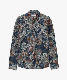 ZARA | ZARA ペイズリーシャツ blue M(シャツ/ブラウス)
