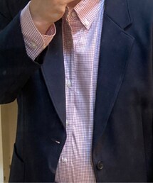 UNIQLO | UNIQLO エキストラファインクロスチェックシャツ ボタンダウンシャツ 長袖 pink L(シャツ/ブラウス)