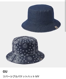 GU | GU リバーシブルバケットハット blue(ハット)