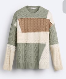 ZARA | ZARA カラーブロックパッチワークセーター M(ニット/セーター)