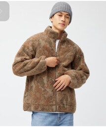 GU | GU ウィンドプルーフフリースジャケット nowartt brown L(その他アウター)
