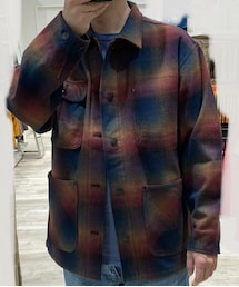 ワークマン | ワークマン フリースカバーオール チェック brown L(カバーオール)