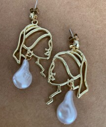 SHEIN | フェイクパール デコレーションドロップピアス(ピアス（両耳用）)