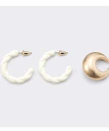 GU | ツイストフープピアス＆イヤーカフセット(ピアス（両耳用）)