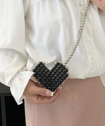SHEIN | ミニビーズ クロスボディ ハートデザインバッグ(ショルダーバッグ)