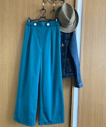 GU | チノウエストボタンワイドパンツ(チノパンツ)