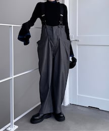 CFT. | stripe double waist salopette PT(サロペット/オーバーオール)