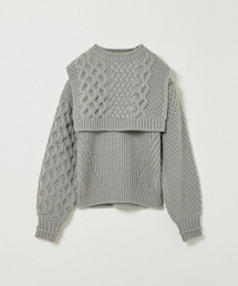 Eaphi / CAPE DOCKING CABLE KNIT | ケープだけの着こなし(ニット/セーター)