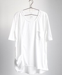ALBINO | 右サイド×左胸ポケット付き変形アシメカットソー(Tシャツ/カットソー)