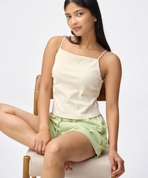 GU | ブラフィールクロップドベロアキャミソール　NATURAL ¥1290(キャミソール)