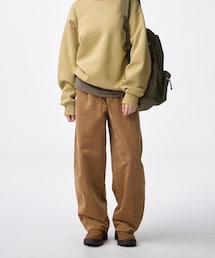 GU | コーデュロイバレルレッグイージーパンツ　¥2990 34BROWN(パンツ)