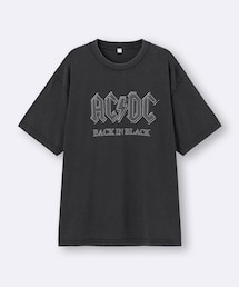 GU | GU ✖︎ AC/DC ウォッシュドグラフィックT (BACK IN BLACK)(Tシャツ/カットソー)