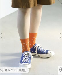 Tabio | 花柄オレンジ(ソックス/靴下)