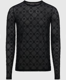 MARINE SERRE | MOONOGRAM MESH FLOCK CREWNECK (Tシャツ/カットソー)