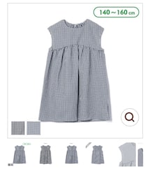 西松屋 | 160cm 黒ギンガム ¥589  ワンピースをチュニック丈にリメイク。(シャツ/ブラウス)