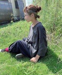 ヘアアレンジ | インナーにシルバーカラーをチョイス。色分けして、おだんごヘアーに。(その他)