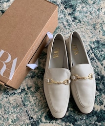 ZARA | レザーモカシン(モカシン/デッキシューズ)