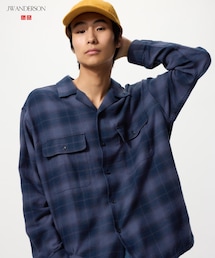 UNIQLO | ブラッシュドコットンオーバーサイズシャツ(シャツ/ブラウス)