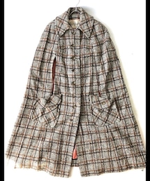 Fredrerick & Nelson | vintage check design knit poncho coat(ポンチョ)