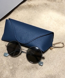 LOEWE | LOEWE ロエベ LW40058U ラウンドサングラス ゴールド×ブラウンレザー×グリーン(レンズ&エンド)(サングラス)