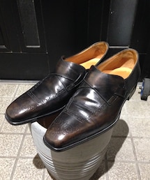 SUTOR MANTELLASSI | ストールマンテラッシ　ローファー　41 パティーヌ仕上げ　ブラック＋αブラウン(ローファー)