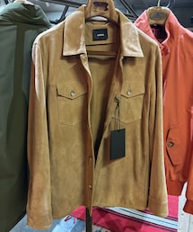 ARMA | ARMA アルマ　スエード　レザーシャツ　46 ジャケット寄りのシャツ　ベージュ オランダブランド(その他トップス)