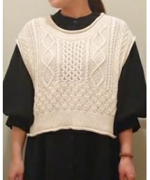 しまむら | C100ケーブルベスト　M　濃白　529-1634　¥1,419(ベスト)