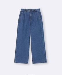 GU | デニムタックトラウザー　М　裾上げ3cm(デニムパンツ)