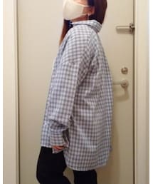 しまむら | 起毛チェックボックスシャツ M 淡青 ¥1,419(トップス)