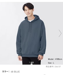 GU | ダブルフェイスビッグプルパーカ(長袖) Msize(パーカー)