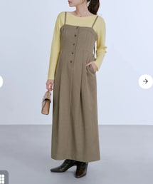 COHINA | フロントボタンIラインジャンパースカート(ワンピース)