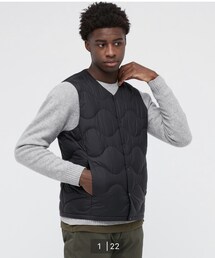 UNIQLO | ウルトラライトダウンコンパクトベスト ウェーブキルト: L(ダウンベスト)