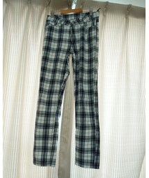 no brand | チェック柄ストレートパンツ(パンツ)