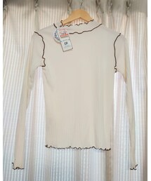 しまむら | リブ配色メローハイネック(URBANITY　濃白　M　品番:521-9338)(Tシャツ/カットソー)