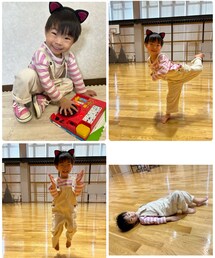 撮影モードでない👦🏻&体育館にて😺 | 体育館行く前に撮影試みたら遊んでたからそれどころじゃなかった😅体育館に念の為ねこ耳持参😆ネコダンス踊ってくれた🕺その後、バトミントン🏸したりボール遊びしたりして、4枚目疲れてごろん👦🏻部屋撮りはこの日の夜に📸(その他)