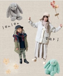 さりちゃん作コラ画💝 | 垂れ耳うさぎ🐰&🧣リンク嬉しかったぁ🥰かわいいコラ画本当にありがとう💝(ポスター/アート)