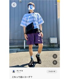 追い越しコーデのホンマヨさん💜 | まさかの追い越しコーデ🩵🤍💜🖤襟、裾の黒がよいアクセントになりアクセ使いも上手くてカッコイイ💡(ポスター/アート)