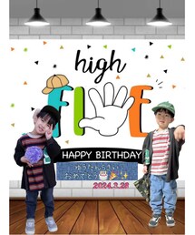 Happy 5th birthday, Yutan!!! | ゆうたん5歳のお誕生日おめでとう🎂🎉✨️いよいよ4月からは年長さんだね💡楽しい思い出たくさん出来ますように💓BDフォトにレンレンもちゃっかり参加なコラ画😆(ポスター/アート)