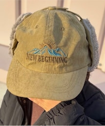 しまむら | ちっくんコラボ 山刺繍キャップ🧢 4WAY 耳当て取り外し可能💡(キャップ)