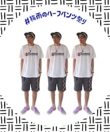 genちゃんママ作梅雨のハーフパンツ祭り告知ポスター | genちゃんママゆうちゃん作❤️7/12まで。ハッシー主催#梅雨のハーフパンツ祭り 梅雨明けるまで ゆるーく自由に開催🤗 ショートサロペ、オバオルもOK🙆‍♀️(ポスター/アート)