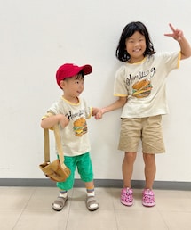 👧🏻👦🏻リンクコーデ🥰 | 山の日のコーデ🗻 👧🏻近所でコーデ関係なく履いてるチョッパーのクロックス💗🐆 (その他)