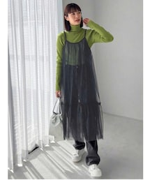 SHEIN | FRIFUL XS 1,508円 女性用 前後着ルーズフィットカジュアルメッシュラッフルエッジエブリデイドレス(ワンピース)